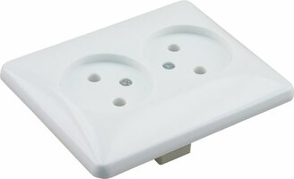 Uni Inbouw Stopcontact - 2-voudig - Polarwit