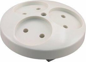 Uni Inbouw Stopcontact - 3-voudig - Rond - Polarwit