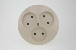 Uni Inbouw Stopcontact - 3-voudig - Rond - Crème