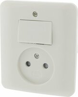 Uni Inbouw Combinatie - Stopcontact en Schakelaar - Wissel - Polarwit