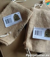 Jute zak 20 cm x 25 cm - Sinterklaas - Pakjesavond - Sinterklaaszak