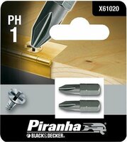 Piranha Schroefbit PH1 X61020 (2 stuks) 25 mm