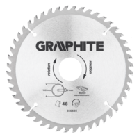 GRAPHITE Cirkelzaagblad 160 mm, 48 tands, Hout