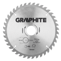 GRAPHITE Cirkelzaagblad 185 mm, 40 tands, Hout